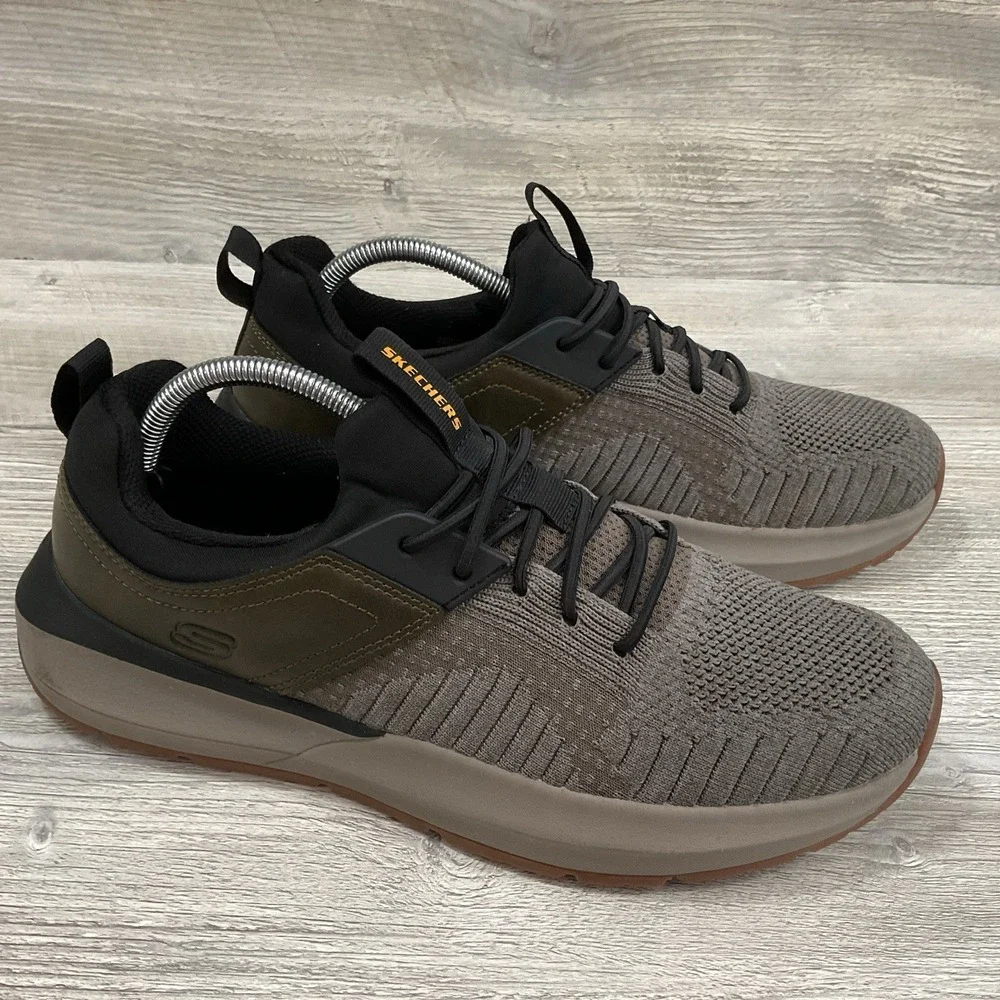 Skechers Neville Calhan Mens 9.5 Olive Black Athletic Running Sneakers 210501